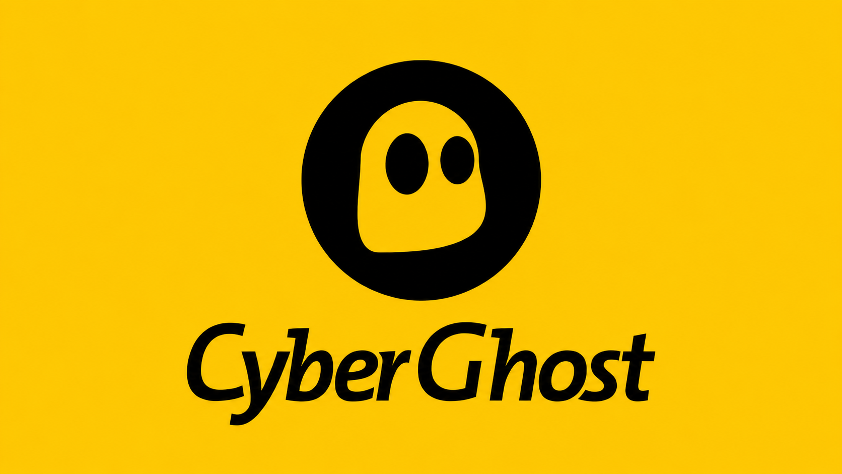 CyberGhost VPN's ghost mascot logo on a yellow background